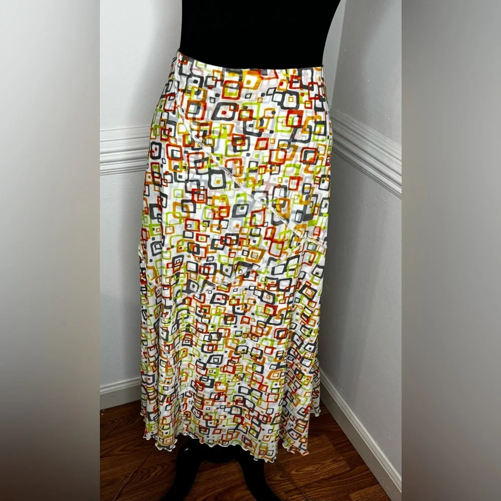 Multiples Colorful Abstract Maxi Skirt - Picture 1 of 6
